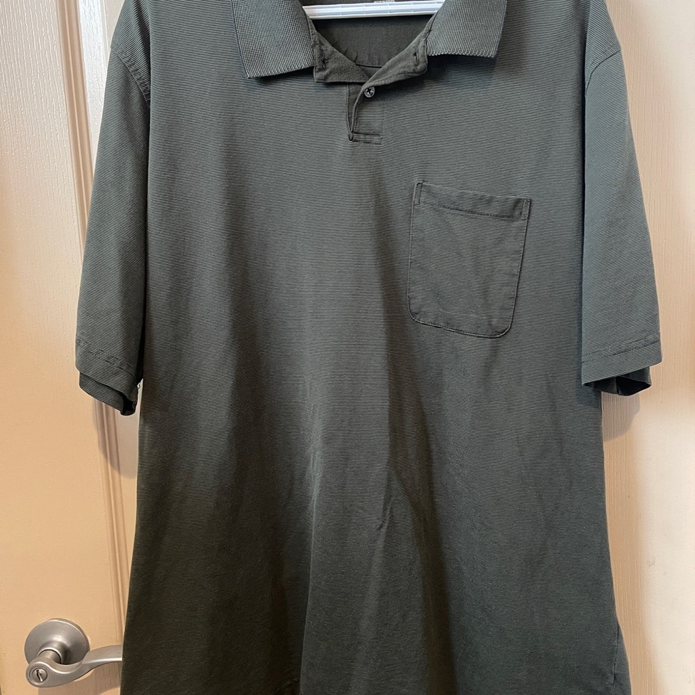 Van Heusen Olive Green Polo Shirt XXL Classic Pocket